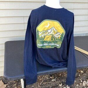 TROPICAL Y2K BOHO INDIE Kampfire Men's Blue  T-Shirt Long Sleeve XL